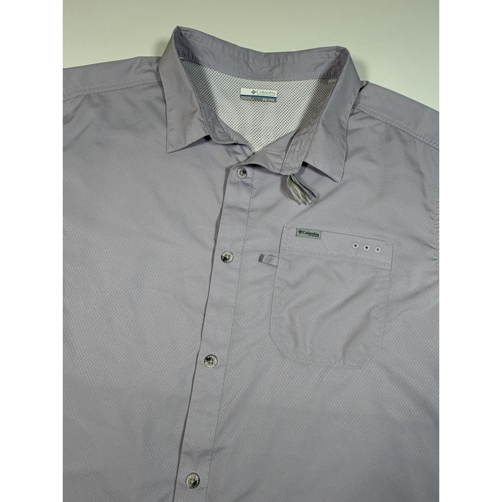 Columbia Men's Slack Tide Camp Shirt 2XL Omni-wick Vented Purple Lavender